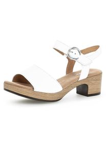 Gabor, Unisex, Sandalette &raquo;KRETA&laquo; , Blockabsatz, Sommerschuh, Sandale mit Zierschnalle, Weite G (weit), wei&szlig;, 42, Sandalette in Schuhweite G (=weit)