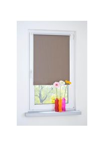 Liedeco, Seitenzugrollo blickdicht energiesparend ohne Bohren, stone, Polyester