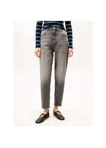 Tommy Jeans, Unisex, Mom-Jeans &raquo;MOM JEAN UH TPR&laquo; mit Logo-Stickereien, in kn&ouml;chelfreier L&auml;nge, denim grau, 31, L&auml;nge 30, Mom-Jeans im Regular Fit f&uuml;r 