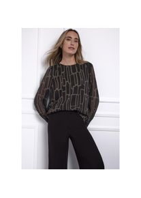 Street One, Unisex, Street One Langarmbluse mit grafischem Muster, schwarzest braun, 42, Gemusterte Chiffon Bluse f&uuml;r Unisex von Street One