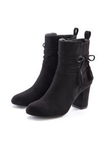 Lascana, Unisex, Lascana Stiefelette mit Blockabsatz, High-Heel-Stiefelette, Ankle Boots, Stiefel, schwarz, 42, Mit raffinierten Bindeb&auml;ndern und 