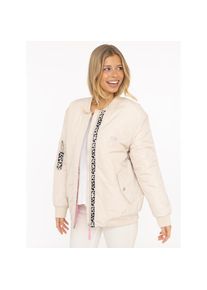 Zwillingsherz, Unisex, Bomberjacke &raquo;"Wild Heart"&laquo; 1 Stk. tlg. ohne Kapuze Stickerei, Reissverschluss,Taschen mit Druckkn&ouml;pfen, hellbeige, XXL, Kleine 