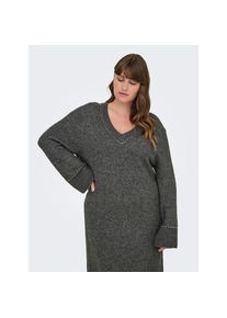Only Carmakoma, Unisex, Only CARMAKOMA Strickkleid &raquo;CARELSIE LS STUDS DRESS KNT&laquo;, medium grau melange detail:silber studs, L, N-Gr, Kleid von Only 