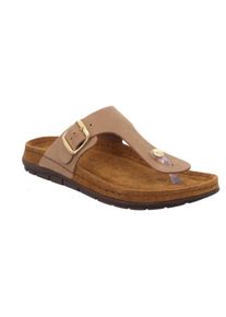 Rohde, Unisex, Zehentrenner &raquo;Rodigo-D&laquo; Keilabsatz, Sommerschuh, Schlappen, Hausschuh mit Schnallenverschluss, natur, 41, Zehentrenner zum Schlupfen