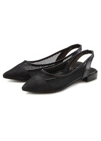 French Connection, Unisex, Ballerina Slingballerina, Riemchenballerina, Halbschuh, Slipper, Sandale VEGAN, schwarz, 36, Modischer Sling-Ballerina mit 