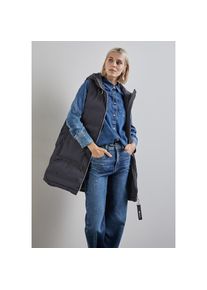 Street One, Unisex, Street One Longweste gesteppt und mit Kapuze, gravity blau, 40, Lange Steppweste von Street One