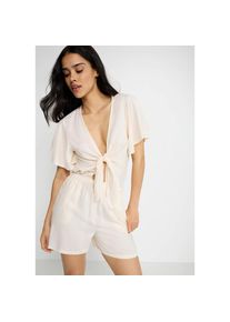 Lscn By Lascana, LSCN by LASCANA Kurzoverall aus gewebter Viskose, creme, 42, N-Gr, Kurzoverall