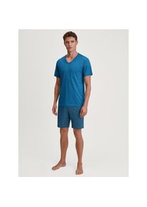 Calida, Unisex, Calida Shorty &raquo;Relax Imprint 2&laquo; 2 tlg. V-Ausschnitt, Brusttasche, Kurzarm, Single Jersey Qualit&auml;t, nordic, XL (56), Unisex Kurz-Pyjama