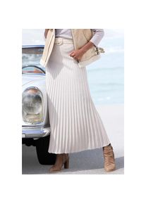 Lascana, Unisex, Lascana Strickrock in Plisseeoptik, eleganter Maxirock aus Strukturstrick, beige melange, 38, Langer eleganter Strickrock