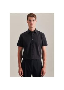 Seidensticker, Herren, Seidensticker Businesshemd &raquo;Schwarze Rose&laquo; Slim 1/2 Kentkragen Uni, schwarz, XS (36), normale &Auml;rmell&auml;ngen, Passform: Slim