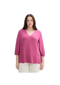 Tom Tailor Plus, Unisex, Tom Tailor PLUS Klassische Bluse mit 3/4 &Auml;rmeln, pink velvet melange, 48, Bluse von Tom Tailor PLUS