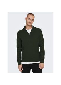 Only & Sons Only & Sons, Herren, ONLY & SONS Troyer &raquo;ONSPHIL REG 12 STRUC HALF ZIP KNIT NOOS&laquo; Baumwollmischung, regular fit, rosin, XXL, Strickpullover mit 