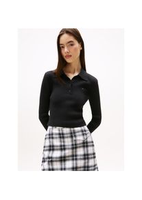 Tommy Jeans, Unisex, Polokragenpullover &raquo;TJW ESSENTIAL POLO LS SWEATER&laquo;, schwarz, M (38), Pullover von Tommy Jeans