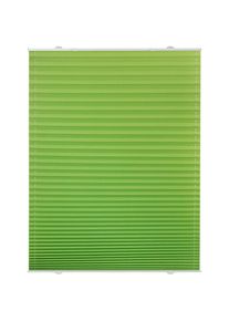 LICHTBLICK Original, LICHTBLICK ORIGINAL Plissee &raquo;Haftfix&laquo; Lichtschutz ohne Bohren verspannt Crush-Optik, mit Saugnapf, gr&uuml;n, wei&szlig;, Obermaterial: 100%