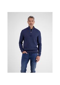 Lerros, Herren, Lerros Strickpullover mit Troyer-Reissverschluss, Stehkragen, classic navy, M, Troyer in Strick-Optik von Lerros
