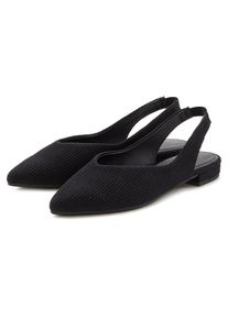 Lascana, Unisex, Lascana Ballerina , Sling-Ballerina mit elastischem Riemchen aus Textil VEGAN, schwarz, 36, Modischer Sling-Ballerina in spitz 