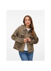 V&eacute;ro Moda Vero Moda, Unisex, Kurzjacke &raquo;VMTESSA LS OVERSIZE DNM AOP JACKET NOOS&laquo; mit Animal-Print, silber mink aop:leopard, L, Kurze und bedruckte Jeansjacke 