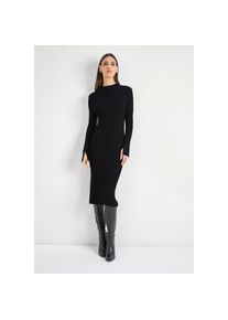 HECHTER PARIS, Unisex, HECHTER PARIS Strickkleid mit Gehschlitz, schwarz, 42, N-Gr, Dehnbare und formstabile Rippware f&uuml;r optimalen Tragekomfort