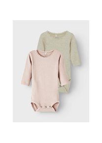 name it, Unisex, Langarmbody &raquo;NBFKAB 2P LS BODY NOOS&laquo; Packung, 2, peyote melange pack:sepia rose, 80, N-Gr, 2-er Pack Body von name it f&uuml;r Unisex