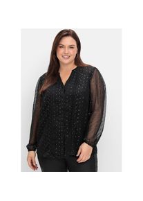 sheego by Joe Browns, Unisex, sheego by Joe Browns Chiffonbluse, schwarz, gemustert, 52