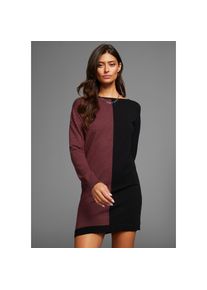 Laura Scott, Unisex, Strickkleid Ohne Taschen mit zweifarbigem Colourblock Design, schwarz, bordeaux, 40, N-Gr, Strickkleid von Laura Scott