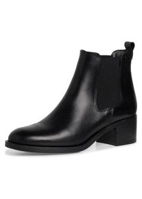 Tamaris, Unisex, Chelseaboots Blockabsatz, Stiefelette, Schlupfschuh in schmaler Form, schwarz, 41, Stiefelette mit beidseitigem Stretcheinsatz