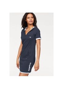 Kangaroos, Unisex, Kangaroos Sweatkleid K&auml;ngurutasche in Longform, aus Baumwoll-Sweatqualit&auml;t, mit K&auml;ngurutasche, nachtblau, 50, N-Gr, Figurbetonende 