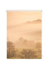 LICHTBLICK Original, LICHTBLICK ORIGINAL Seitenzugrollo &raquo;Klemmfix Motiv Toskana&laquo; Lichtschutz ohne Bohren freih&auml;ngend bedruckt, orange, wei&szlig;, Polyester