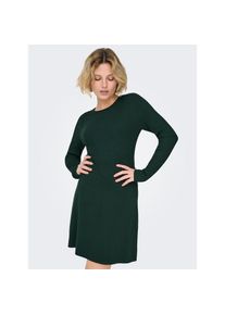 Only, Unisex, Only Minikleid &raquo;ONLMISTY LIFE LS O-NECK RIB DRES EX KNT&laquo; Viskosemischung, regular fit, Rundhals, pine grove, XS, N-Gr, Kurzes 