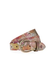 Tamaris, Unisex, Lederg&uuml;rtel Florales Muster im Metallic-Design oder Animal-Look, 3 cm breit, multicolour, gold, 80, Echtleder-Unisexg&uuml;rtel von 