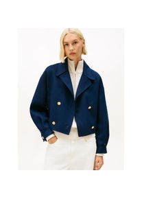 Tommy Hilfiger, Unisex, Kurzjacke &raquo;DF WOOL GOLD BUTTON PEACOAT&laquo; mit Wolle, schwarz night navy, 38, Kurze Jacke von Tommy Hilfiger Womanswear