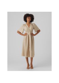 V&eacute;ro Moda Vero Moda, Unisex, Midikleid &raquo;VMMELANEY 2/4 BLK DRESS WVN NOOS&laquo; Sommerkleid, overcast detail:melange, XS, N-Gr, Feminines Kleid von Vero Moda