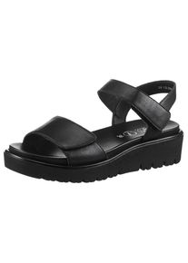 Ara, Unisex, Keilsandalette &raquo;BILBAO&laquo; , Sommerschuh, Sandale, Keilabsatz, Klett, Weite G (weit), schwarz, 37, Sandalette mit zwei regulierbaren 