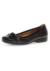 Gabor, Unisex, Ballerina &raquo;FLORENZ&laquo; , Businessschuh, Slipper, Halbschuh, Schlupfschuh in Weite G = weit, schwarz, 38, Ballerina mit dekorativem 