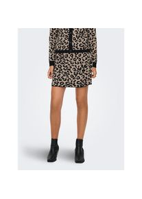 Only, Unisex, Only Strickrock &raquo;ONLANNY LEO SKIRT EX KNT&laquo;, schwarz detail:humus leo, XL (42), Minirock von Only