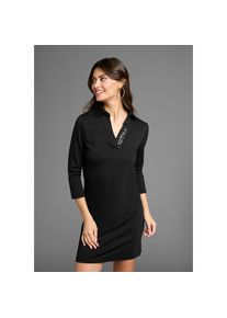 Laura Scott, Unisex, Polokleid mit gl&auml;nzendem Schriftzug, schwarz, 42, N-Gr, Polokleid f&uuml;r einen l&auml;ssigen Stil