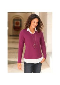 Casual Looks, Unisex, 2-in-1-Shirt &raquo;Shirt&laquo; 1 Stk., malve, wei&szlig;, 42, modische 2-in-1-Optik