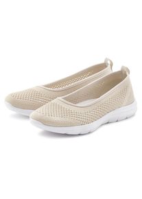 Lascana, Unisex, Lascana Sneaker Ballerinas &raquo;Halbschuh,&laquo; Ultraleichter Slipper, ohne Verschluss, runde Schuhspitze, beige, 37, Normale Weite f&uuml;r 