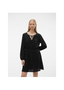 V&eacute;ro Moda Vero Moda, Unisex, Minikleid &raquo;VMSHILAH NAJA LS SHORT DRESS WVN GA&laquo; Sommerkleid, schwarz, M, N-Gr, Regular Fit Passform: schmeichelt der Figur und 