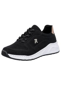 Rieker, Unisex, Sneaker mit MemoSoft-Innensohle, Freizeitschuh, Halbschuh, Schn&uuml;rschuh, schwarz, kupferfarben, 41, Sportiver Schn&uuml;rschuh mit 