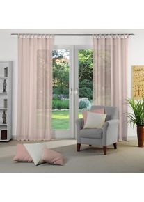 WIRTH, Vorhang &raquo;Sunday&laquo; Schlaufen 1 Stk. tlg. nach Mass, rosa, Jacquard, Baumwolle, Polyester