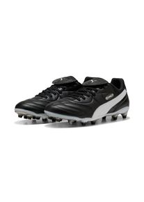 Puma, Unisex, Puma Fussballschuh &raquo;KING LIGA FG/AG&laquo; f&uuml;r Rasenpl&auml;tze, Puma schwarz, Puma wei&szlig;, Puma silber, 46, Breite: Regul&auml;r