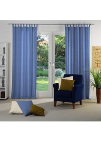 WIRTH, Vorhang &raquo;Toco-Uni&laquo; Schlaufen 1 Stk. tlg., blau, Chenille, Polyacryl