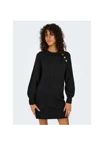 Only, Unisex, Only Midikleid &raquo;ONLEMMA LIFE LS BUTTON ONEC DRESS CC KNT&laquo; Sommerkleid, schwarz detail:gold button, M, N-Gr, Kleid in Midil&auml;nge von Only
