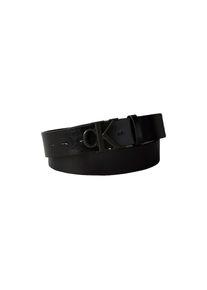 Calvin Klein, Herren, Lederg&uuml;rtel &raquo;MONOGRAM BUCKLE 35MM&laquo; Gr&ouml;ssenverstellbar, schwarz, matte schwarz, 120, Lederg&uuml;rtel von Calvin Klein