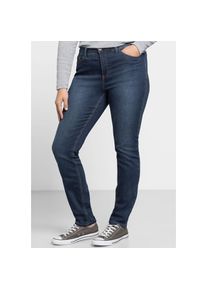 sheego, Unisex, Stretch-Jeans 1 Stk., dunkelblau denim, 44, Normalgr&ouml;ssen, extra schmal