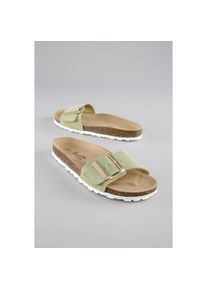 Aniston Shoes, Unisex, Aniston SHOES Pantolette Hausschuh, Sommerschuh, Schlappen - NEUE KOLLEKTION, hellgr&uuml;n, 39, Pantolette mit grosser Schnalle, 