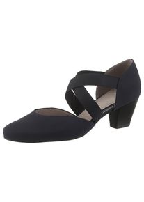 Ara, Unisex, Spangenpumps &raquo;TOULOUSE&laquo; , Abendschuh, Festtagsschuh, Trichterabsatzmit elastischen Riemchen, dunkelblau, 2,5, Pumps mit &uuml;berkreuzten 