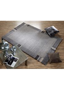 OCI Die Teppichmarke, OCI DIE TEPPICHMARKE Orientteppich &raquo;Sensation Lakir&laquo; rechteckig 6 mm H&ouml;he handgekn&uuml;pft, Wohnzimmer, grau, Seide, Wolle, 6 mm