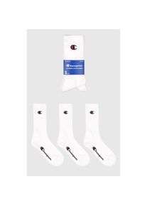 Champion, Herren, Tennissocken &raquo;3 Pack Crew Socks&laquo; 3 Paar tlg. f&uuml;r sportive Aktivit&auml;ten, aus Baumwolle, Polyester und Elasthan, wht, wht, wht, ns, 39-